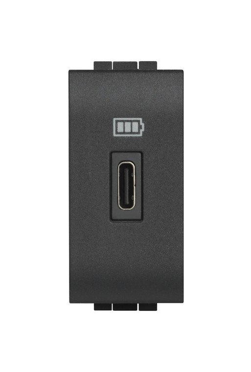 BTICINO Living Light USB-C Lademodul 1-M Anthraz it
