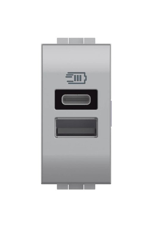 BTICINO LivingLight USB-Ladesteckdose 1 Modul mi t 1x USB-A und 1x USB-C