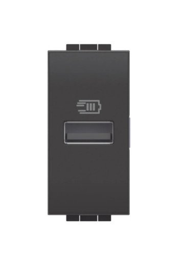 BTICINO LivingLight USB-Ladesteckdose 1-modulig mit 1x USB-A in der Farbe anthrazit