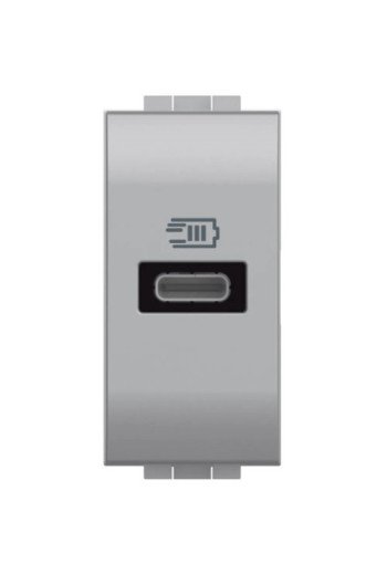 BTICINO LivingLight USB-Ladesteckdose 1-modulig mit 1x USB-C in der Farbe Tech