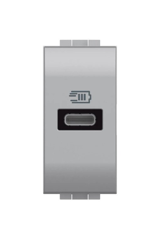 BTICINO LivingLight USB-Ladesteckdose 1-modulig mit 1x USB-C in der Farbe Tech