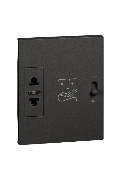 BTICINO LivingNow 3-modulige Rasiersteckdose in der Farbausführung Black