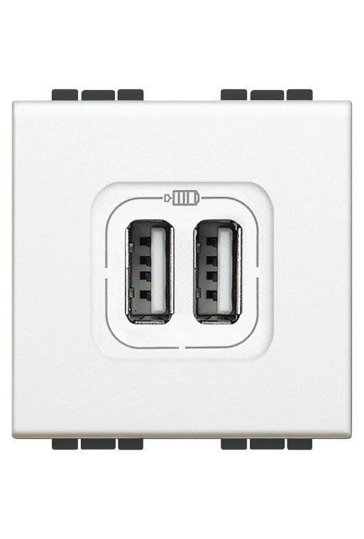 BTICINO USB-Lademodul 2-Fach Weiss