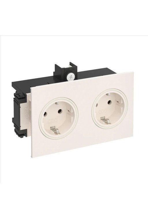 OBO Steckdose SIGNA IN 2-fach RAL9001 140x82 x71 cremeweiß RAL 9001