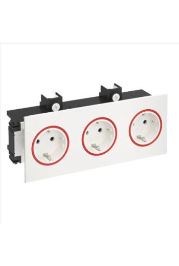 OBO Steckdose SIGNA IN 3-fach RAL9010/rot 20 6x82x71 reinweiß RAL 9010