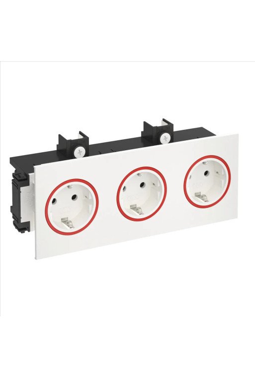 OBO Steckdose SIGNA IN 3-fach RAL9010/rot 20 6x82x71 reinweiß RAL 9010