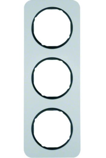 BERKER R.1 Rahmen 3fach Aluminium für Zentralstücke schwarz glänzend