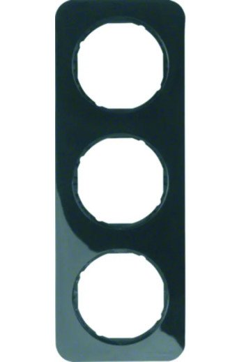 BERKER R.1 Rahmen 3fach schwarz glänzend