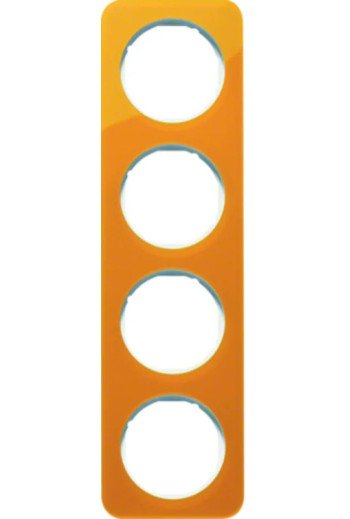 BERKER R.1 Rahmen 4fach Acryl orange / polarweiß glänzend