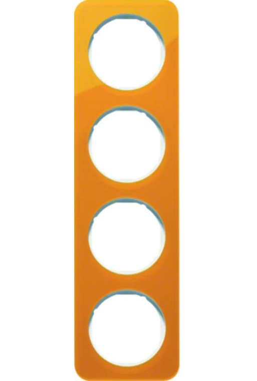 BERKER R.1 Rahmen 4fach Acryl orange / polarweiß glänzend