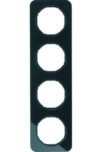 BERKER R.1 Rahmen 4fach Glas schwarz