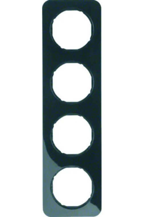 BERKER R.1 Rahmen 4fach schwarz glänzend