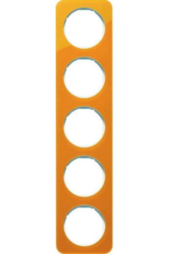 BERKER R.1 Rahmen 5fach Acryl orange / polarweiß glänzend