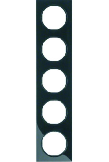 BERKER R.3 Rahmen 5fach schwarz glänzend