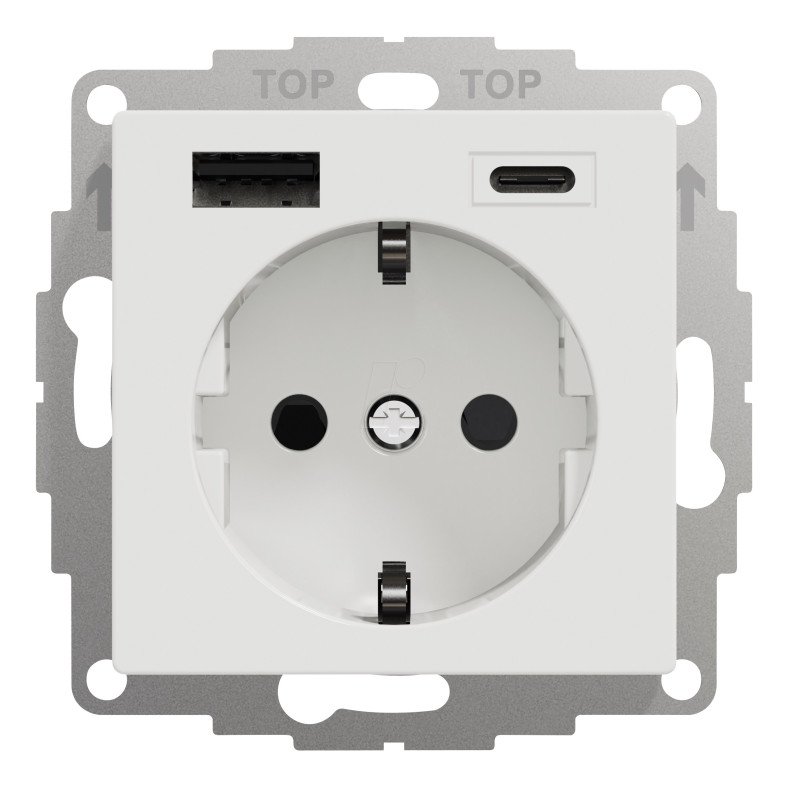 Steckdoseneinsatz mit USB Typ A+C