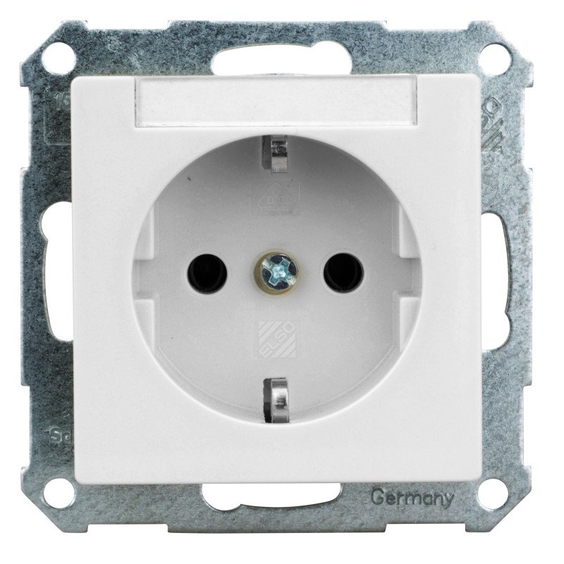 Steckdose mit Schriftfeld