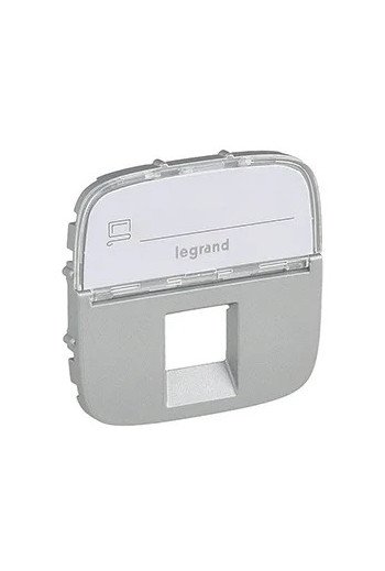 LEGRAND Valena Allure Abdeckung RJ11/RJ45 mit Be schriftungsfeld 1-fach Farbe: Aluminium