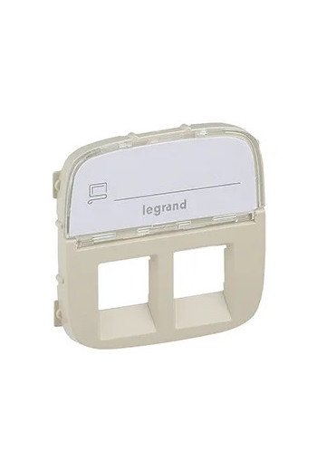 LEGRAND Valena Allure Abdeckung RJ11/RJ45 mit Be schriftungsfeld 2-fach Farbe: Mandelweiß