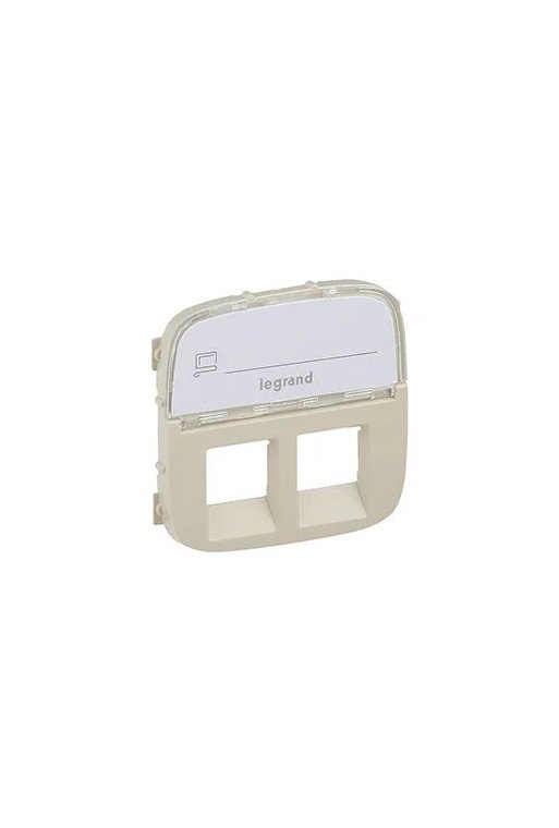 LEGRAND Valena Allure Abdeckung RJ11/RJ45 mit Be schriftungsfeld 2-fach Farbe: Mandelweiß