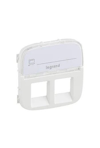 LEGRAND Valena Allure Abdeckung RJ11/RJ45 mit Be schriftungsfeld 2-fach Farbe: Ultraweiß