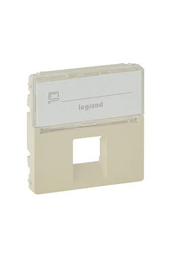 LEGRAND Valena Life Abdeckung RJ11/RJ45 mit Besc hriftungsfeld 1-fach Farbe: Mandelweiß