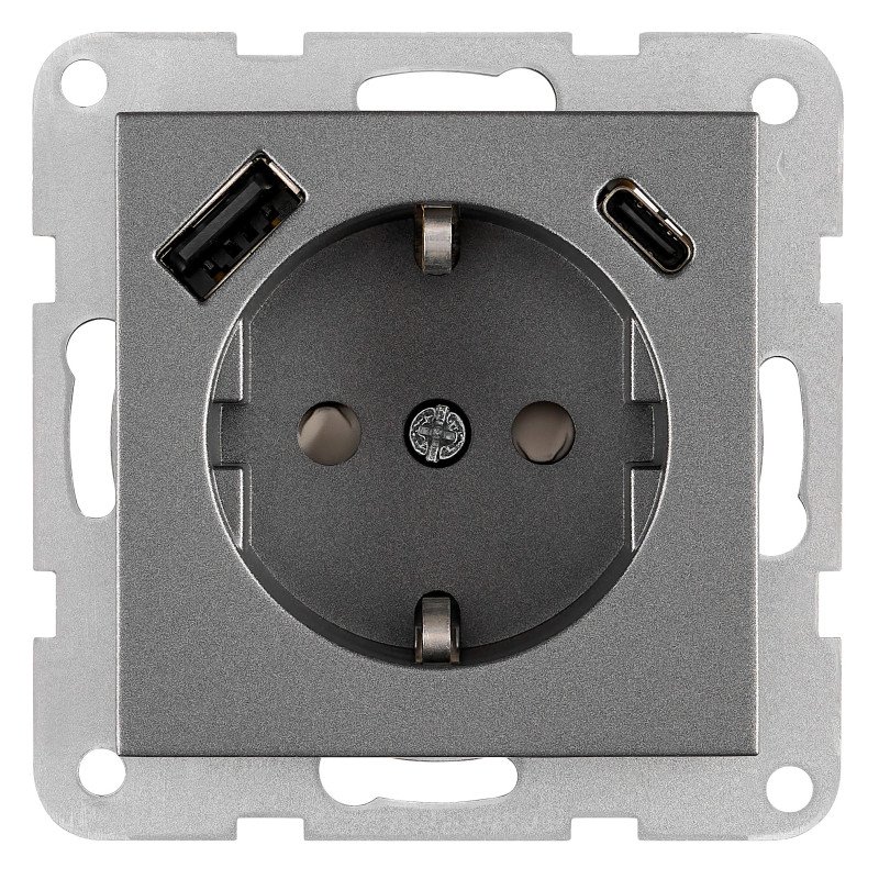 Steckdoseneinsatz mit USB Typ A+C