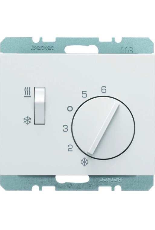 BERKER K.5 Raumtemperaturregler für Heizen/Kühlen 2-Kreis polarweiß glänzend