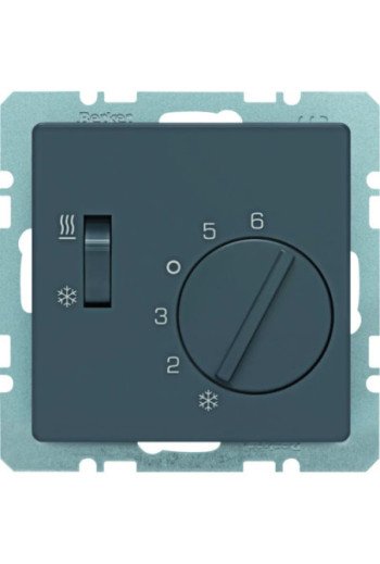 BERKER Q.x Raumtemperaturregler für Heizen/Kühlen schwarz matt