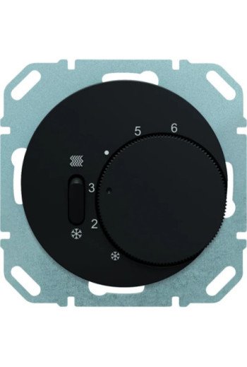 BERKER R.x Raumtemperaturregler für Heizen/Kühlen 2-Kreis schwarz glänzend