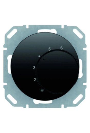 BERKER R.x Raumtemperaturregler mit Zentralstück 230 V schwarz glänzend