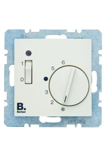 BERKER S.1 Raumtemperaturregler mit Schalter 230 V weiß glänzend