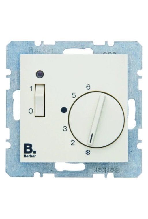 BERKER S.1 Raumtemperaturregler mit Schalter 230 V weiß glänzend