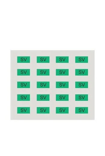 SIEMENS Beschriftungsbogen mit 20 Klebeschildern in gruen zur Kennzeichnung von Schuko.