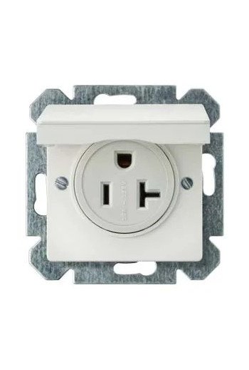 SIEMENS DELTA i-system NEMA Steckdose mit Klappd eckel titanweiss 2-polig+E NEMA 5-20 R.