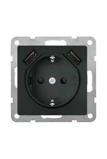 SIEMENS DELTA i-system SCHUKO-Steckdose mit dopp eltem USB-Ladegerät