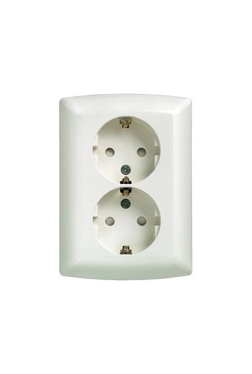 SIEMENS DELTA Schuko-Doppelsteckdose 10/16A 250V mit/O.Schraubanschlussklemmen mit er.