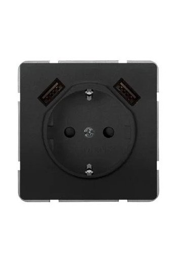 SIEMENS DELTA style SCHUKO-Steckdose mit doppelt em USB-Ladegerät