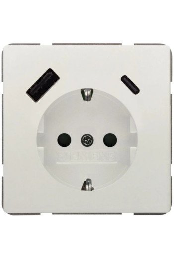 SIEMENS DELTA style titanweiß USB-SCHUKO-Steckdo se 2 USB A+C Leistung: bis zu 18 W