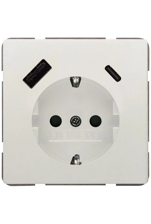 SIEMENS DELTA style titanweiß USB-SCHUKO-Steckdo se 2 USB A+C Leistung: bis zu 18 W