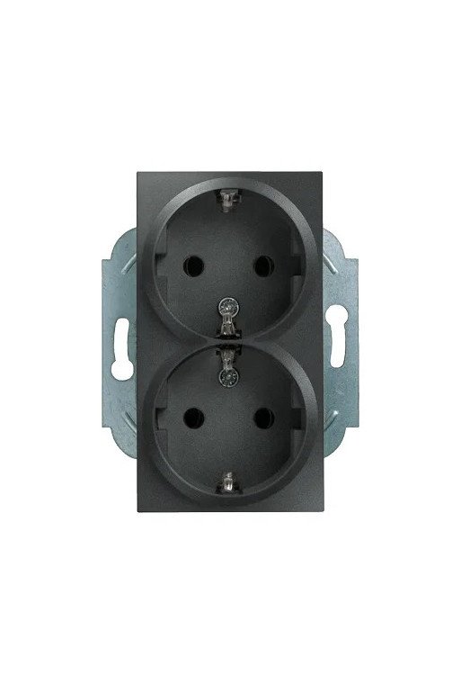 SIEMENS Doppel-Schuko-Steckdose mit erh. BS DELTA miro carbonmetallic