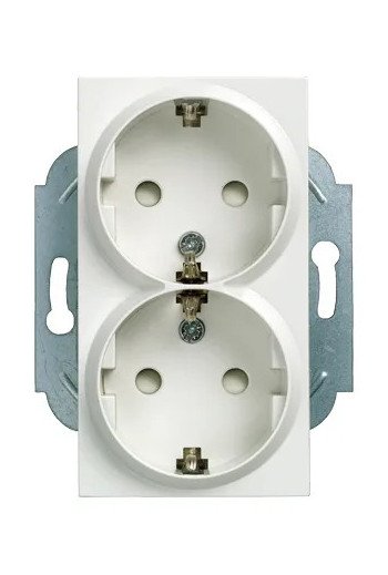 SIEMENS Doppel-Schuko-Steckdose mit erh. BS o. Krallen
