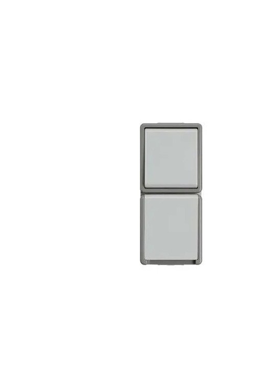 SIEMENS Kombination Wechselschalter/SCHUKO DELTA fläche IP44 AP dunkelgrau/hellgrau