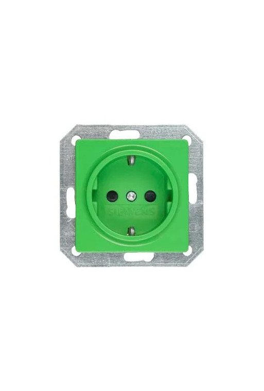 SIEMENS Schuko-Steckdose mit erh. BS. DELTA i-system grün