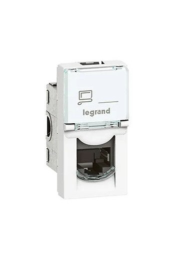 LEGRAND Mosaic Datendose Cat6 UTP 1-m weiss Anti bakteriell