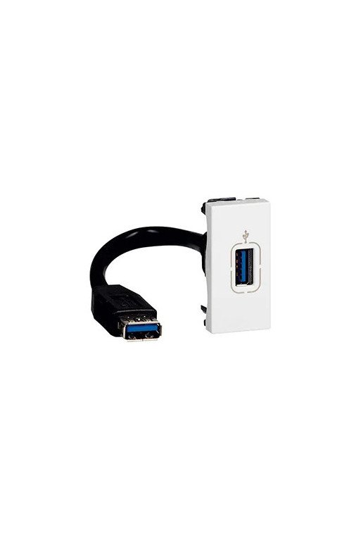 LEGRAND Mosaic USB-DOSE + KABEL 1-modulig Farbe: Ultraweiß