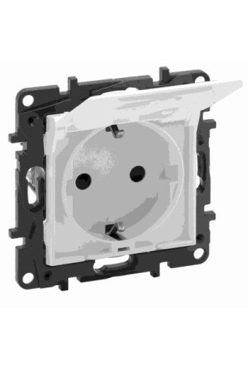 LEGRAND Niloe Step Schutzkontakt Steckdose Kinde rschutz Klappdeckel. Farbe: Ultraweiß