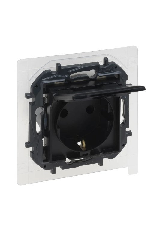 LEGRAND Niloe Step V4 Schutzkontakt Steckdose IP 44 erh. Berührungsschutz Farbe: Schwarz