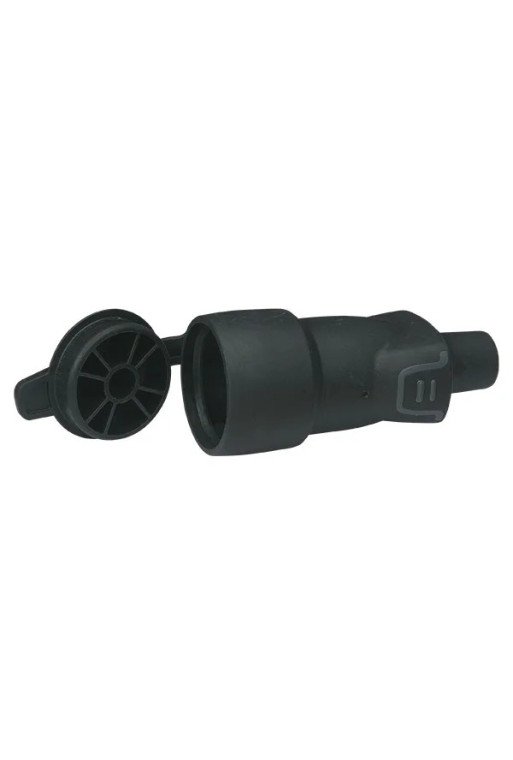 LEGRAND Schuko-Kupplung Gummi schwarz mit Verschlussdeckel