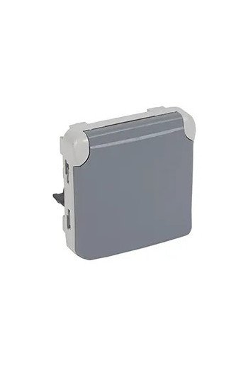 LEGRAND Steckdose (SL) 1-fach IP44 Feuchtraum Mo dular Plexo 55 grau