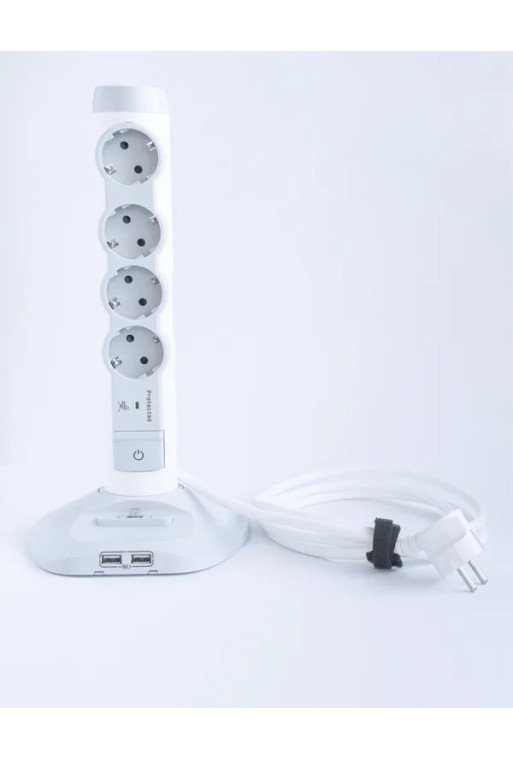 LEGRAND Steckdosenleisten Tower 4x Steckdose 2x Micro-USB